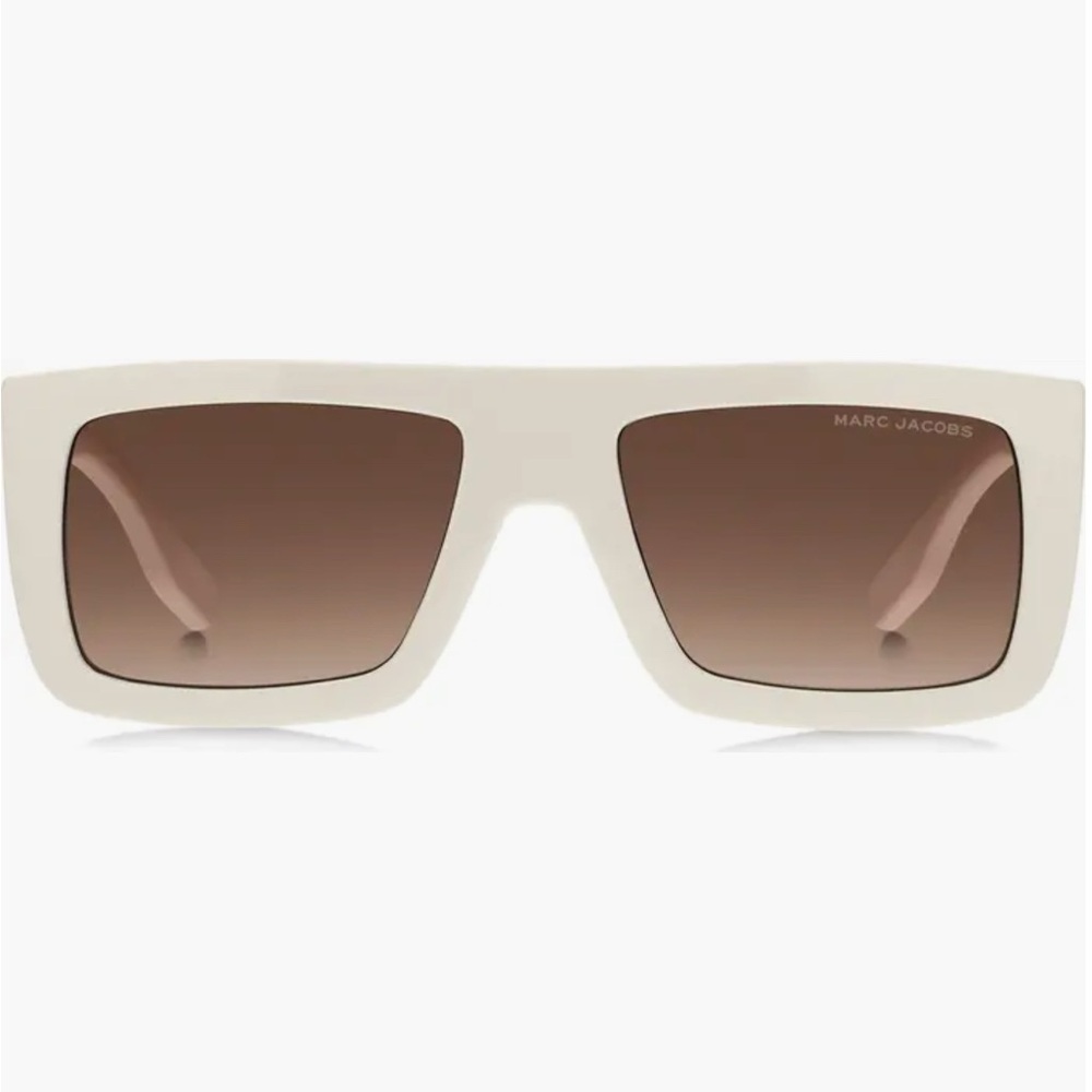 Marc Jacobs Cream Frame Square Sunglasses with Brown Gradient Lenses NEW!